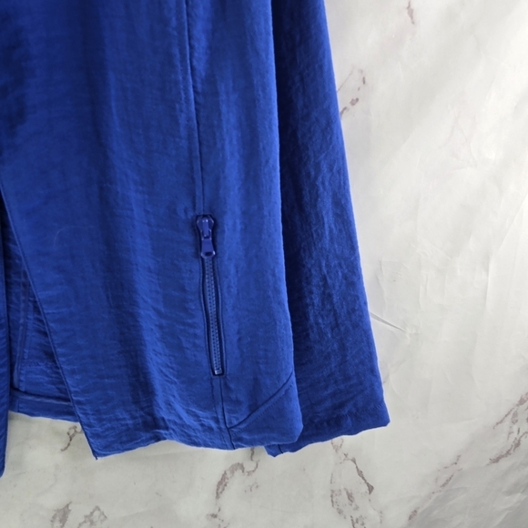 Chicos Jacket Womens Large 2 Blue Blazer Textured Knit Lightweight Unstructured - Picture 7 of 11